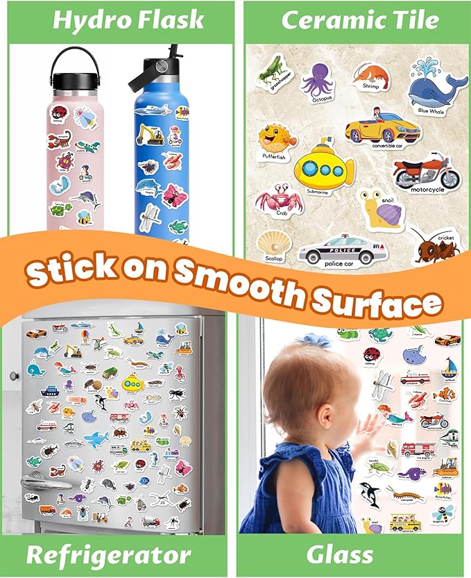 Walenced Reusable Sticker Book for Toddlers, Stickers for Kids, Toddler Sticker Book, Toddler Craft Activities, Toddler Travel Toys Boy Girl Birthday Gifts