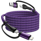 USB C to Lightning Cable, 60W 4 in 1 Fast Charging Cable Apple MFi Certified USB A to Lightning Cord Nylon 6ft USB C to USB C Charger Cord for iPhone 17 16 15 14 Pro/iPad/Samsung S25/MacBook/Switch 2