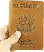 RFID Blocking Passport Holder Travel Wallet (Brown)