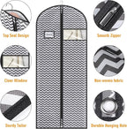 Syeeiex 60'' Dress Bags for Gowns, Set of 4 Garment Bag for Hanging Clothes, Dress Garment Bag, Dustproof and Keep Closet Tidy, Perfect for Suit Evening Dresses Fur Coat Long Dress Gown(Dark Grey)