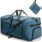 80L EXTRA LARGE Duffle Bag for Travel, 26" Foldable Travel Duffel Bag with Shoe Compartment for Men Women, Waterproof & Tear Resistant (Light Blue, EXTRA LARGE, 80L)