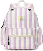 STEAMEDBUN Corduroy Kids Backpack for Girls and Boys 5-8: Girls Backpack for Elementary Kindergarten - 15 inch Cute Backpacks for Kids - Stripe
