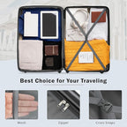 Luggage Sets, 2 Piece Carry on Luggage Set with Travel Bags, 2 Piece Expandable Spinner Hardshell Suitcase with TSA Lock, Back to School Suitcase, Women Men, Light Blue, 20/24 inch