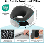 Travel Pillow-Neck Pillows for Airplanes, Memory Foam Travel Neck Pillow for Long Flights|Airport Travel Essentials 360° Support Gifts for Travellers With Eye Mask & Earplugs, Portable Carry Bag