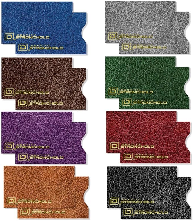 RFID Blocking Credit Card Sleeve Protectors – USA Made Slim Wallet Inserts for Credit Cards, Debit Cards & ID Protection (16, Leather Look)