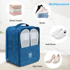 Large Shoe Bags for Travel, Holds 3 Pairs, Blue