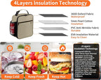 ZM-YOUTOO Lunch Box for Men - Reusable Lunch Bag Men Adult Women- Insulated Small LunchBox (Beige)
