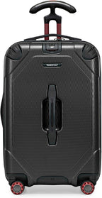 Traveler's Choice Maxporter II Polycarbonate Hardside Trunk with Spinner Wheels, Black, 22-Inch Carry-on Luggage