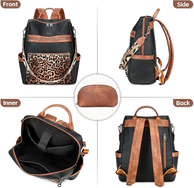 AGLOD Vegan Leather Laptop Backpack for Women 15.6 Inch Work Backpack Purse for Travel College