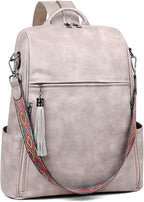 FADEON Laptop Backpack Purse for Women Large Designer PU Leather Laptop Bag, Ladies Computer Shoulder Bags