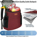 Camping Cooler Backpack 30 45 Cans, Soft Backpack Coolers Insulated Leak Proof Travel Cooler Bag Waterproof Lunch Picnic Beach Work Trip Thermal Bag Drink Beverage Beer Bag Cooler
