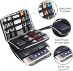 BUBM Double Layer Electronics Organizer, Travel Gadget Bag for Cables, Memory Cards, Flash Hard Drive and More, Fit for iPad or Tablet(up To 9.7")--Large, Dark Blue