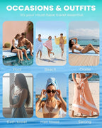 6 Packs Turkish Beach Towels Oversized Swim Towel Set Bulk Quick Dry Bath Pool SandFree Extra Large Xl Big Blanket Adult Travel Essentials Cruise Accessories Must Have Clearance Vacation Stuff