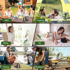 20000mAh Portable Fan Rechargeable with Solar Panel 2-in-1, 3 Speeds Cordless Battery Powered Fan with Led Lantern,Timer, Quiet USB-C Table Fan for Travel Tent Hurricane Office Home Bedroom (Beige)