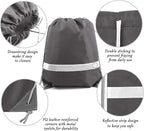 BeeGreen 20-Piece Grey Drawstring Backpacks, Reflective Cinch Sacks, DIY Blank Drawstring Bags for Women and Men, 16.5" L x 13.4" W
