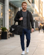 Reebok Duffle Bag - Lightweight Unisex Carry On Gym Bag - Travel and Sports Duffel Bags for Men and Women, Cade - Black/White