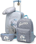 Nautica Kids Luggage - 18" Hardside Rolling Carry-on Suitcase with Spinner Wheels, Polar Voyage 5pc Travel Set