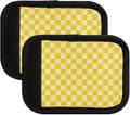2Pcs Luggage Handle Wrap Suitcase Identifier Handle Covers Tags Soft Travel Bags Luggage Handle Gripper Accessories for Airplane Flying Checkered Yellow
