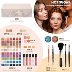 Hot Sugar Beginner Makeup Kit - 92 Piece Makeup Set for Women, Complete Full Face Cosmetics Collection, Ideal Makeup Gift Set (White)