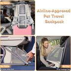 Cat Backpack Carrier, Large Pet Carrier Backpack with Kitten Wand Feather Toy for Medium Small Dog Cat Puppy Kitty Bunny up to 15lbs, Ventilated Mesh Kitten Bookbag for Travel Walking Outdoor (Beige)