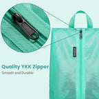 Bagail Shoe Bags for Travel,2 Set Shoe Bag for Storage in Closet,Transparent Shoe Packing Organizers with YKK Zipper (L 17"x10"x5", Turquoise 2pcs)