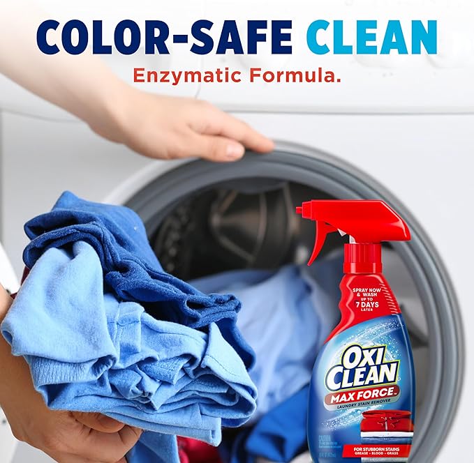 OxiClean Max Force Laundry Stain Remover Spray, Newborn & Baby Essentials, Stain Treater, 12 fl oz, 3-Pack