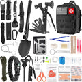 LUXMOM Emergency Survival Kit and First Aid Kit, 142Pcs Professional Survival Gear and Supplies Equipment with Molle Pouch, Gift for Christmas Men Dad Husband Camping Hiking Hunting Outdoor Adventure