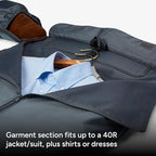 Halfday Convertible 2-in-1 Garment Duffel Weekender Bag 40L: Wrinkle-Free Travel (Hanging Suit Compartment, Shoe Pockets, Trolley Sleeve), Durable & Water-Resistant Carry-on, Coast