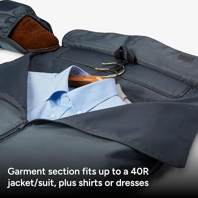 Halfday Convertible 2-in-1 Garment Duffel Weekender Bag 40L: Wrinkle-Free Travel (Hanging Suit Compartment, Shoe Pockets, Trolley Sleeve), Durable & Water-Resistant Carry-on, Coast