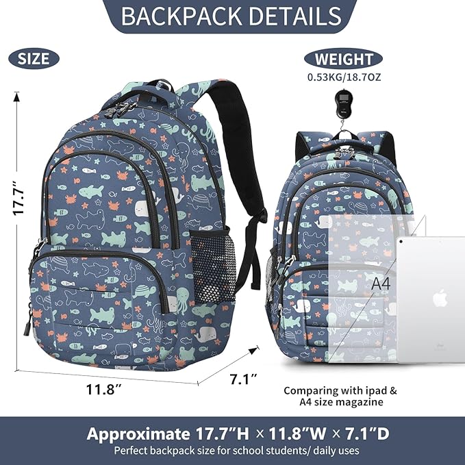 rickyh style School Backpack Travel Bag for Men & Women Lightweight College Back Pack with Laptop Compartmen