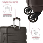 SwissGear 7366 Signature Hardside Expandable Luggage with Spinner Wheels, TSA Lock, Chocolate, Checked-Large 27-Inch
