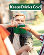 PartyPrints 25 Pack Kelly Green Blank Can Cooler Sleeves, Customizable Bulk Insulated Foam for Beer, Collapsible Plain Drink Holder, Cold Soda Insulator, 12oz Regular, 16oz Tall Cans