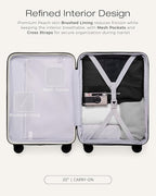 Coolife Carry On Luggage Expandable Hardside Upgrade PC Durable Lightweight Travel Suitcases with Dual Spinner Wheels & TSA Lock (White, Carry-On 20-Inch)