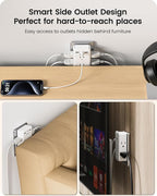 LENCENT 2 to 3 Prong Outlet Adapter, 2 Prong Power Strip with 6 AC Sockets 3 USB Ports(1 USB C), 3-Sided Wall Plug Splitter, 1875W Max, Compact Adapter for Non-Grounded Outlets in Old Houses
