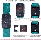 Travelkin Luggage Straps TSA Approved - Adjustable Cross Suitcase Straps with TSA Lock, Reinforced Buckle, Unique Pattern - Secure Heavy Duty Luggage Straps for Travel (Air Line Blue)