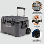Igloo Trailmate 52Qt Wheeled Cooler, Insulated Hard Shell Ice Chest, Carbonite