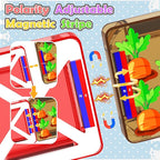 ORZbb Mini Magnetic Tiles Farm Animal Toys Toddler Travel Essentials Set with Case, Kids Magnetic Blocks Montessori Education Learning Sensory Preschool Toys for 3+ Year Old Boys Girls Gifts