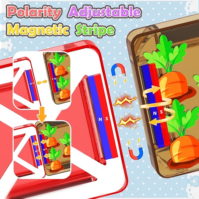 ORZbb Mini Magnetic Tiles Farm Animal Toys Toddler Travel Essentials Set with Case, Kids Magnetic Blocks Montessori Education Learning Sensory Preschool Toys for 3+ Year Old Boys Girls Gifts