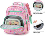 mibasies Girls Backpack 5-8: Lightweight Kids Backpacks for Girls - Girl Bookbag for Elementary School - Rainbow Pink