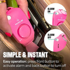 Mace Personal Safety Alarm - Loud 130db Siren, Built in Emergency Whistle, Easy On/Off Push Button Activation, Batteries Included, Personal Alarm for Women & Men - Neon Pink