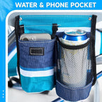 2 Pack Lightweight Portable Camping Beach Chair for Adults, Outdoor Lay Flat Folding Beach Chairs with 5 Positions, Backpack Beach Chair with Towel Bar, Zipper Pouch, Cup Holder, Blue Green