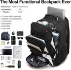 Boavan Laptop Backpack for men, 17.3 inch Laptop Bag with USB Port, Waterproof Travel Work Backpack Purse, Anti-Theft Teacher Nurse Doctor Casual Bookbags Office Business backpack，White