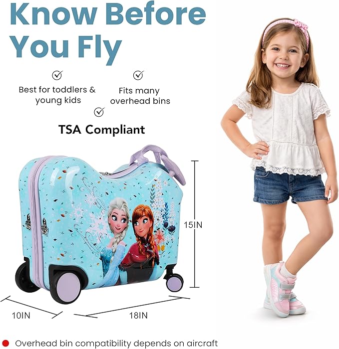 Bioworld Frozen Elsa and Anna Ride-On Luggage For Kids & Toddlers