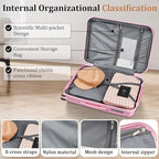 4 Piece Luggage Set, Hardside Expandable Lightweight Suitcase with 360° Mute Spinner Wheels Luggage Sets, TSA Lock, 14/20/24/28 Inch Travel Luggage for Men, Women and Girls (Pink)