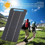 Hilitand 5W 5V USB Solar Panel Charger, Portable Monocrystalline Silicon Handheld Solar Panel for Camping Travel Outdoor (Black)