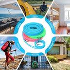 6 Pack Travel Portable Clothesline 16.4 ft Clothes Hanging Rope for Drying Adjustable Nylon Camping Clothesline for Indoor Outdoor Laundry Camping Home