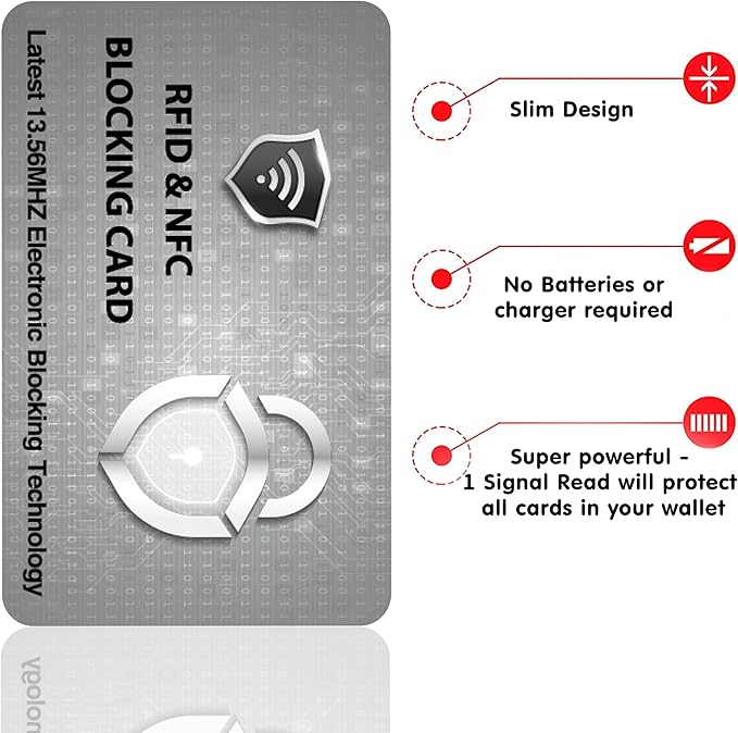 SaiTech IT 10 Pack RFID Blocking Card Protect Your Entire Wallet, Purse and Cards from NFC Contactless Theft Wallet for Men & Women - PL Silver