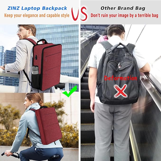 ZINZ Slim & Expandable Laptop Backpack 15 15.6 16 Inch Case, Water Resistant Travel Backpack Compatible with MacBook Pro/Neo 16" 15", Dell XPS 15 16 and Most 15" 15.6" 16" Notebooks，R01D02