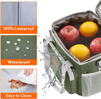 Lifewit Medium Lunch Bag, Insulated Lunch Box, Soft Cooler Cooling Tote for Adult Men Women, Gray and Green 12-Can (9L)