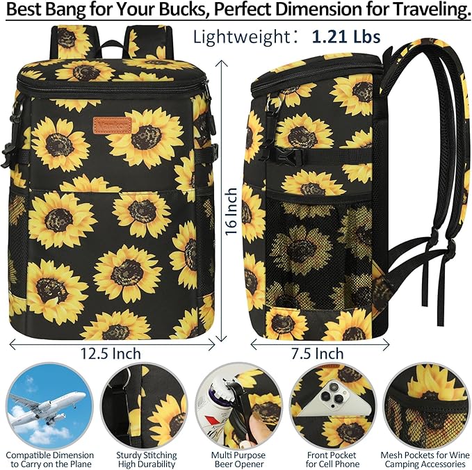Camping Cooler Backpack 30 45 Cans, Soft Backpack Coolers Insulated Leak Proof Travel Cooler Bag Waterproof Lunch Picnic Beach Work Trip Thermal Bag Drink Beverage Beer Bag Cooler